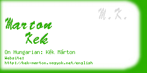 marton kek business card